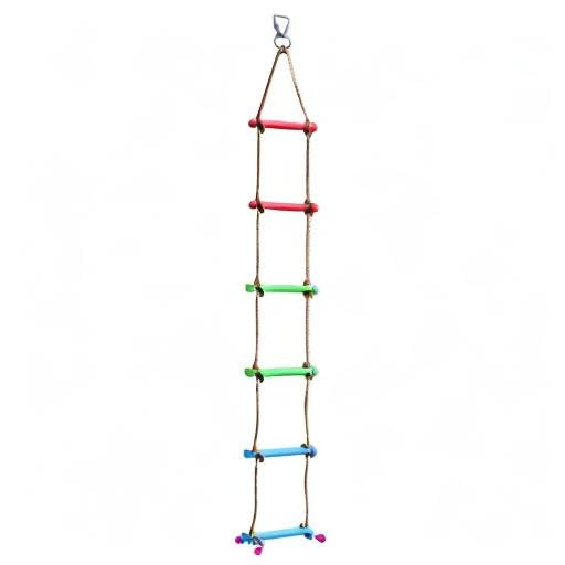 Rainbow Craft 6.6FT Climbing Rope Ninja Ladder for Kids - Kids Ninja Warrior Obstacle Course Accessories - Swing Rope Ladder