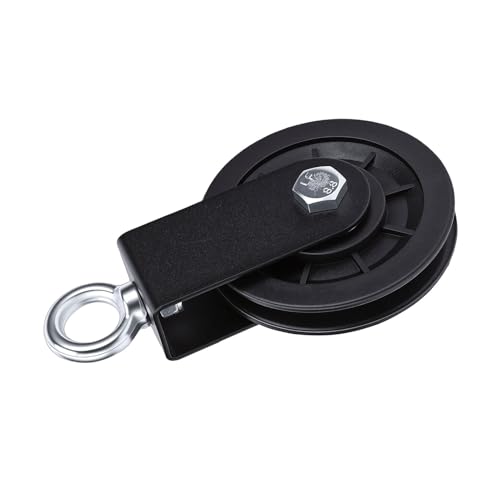 Focket Cable Pulley Wheel, Silent Bearings 360 Degree Rotation 440 Lbs Load Capacity Pulleys For Gym Equipment, Silent Pulley With Metal Bracket For DIY Fitness Systems Lat Pulldown