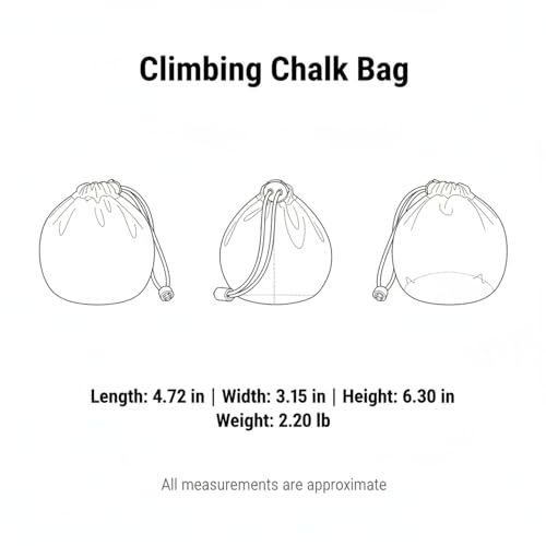 Climbing Chalk Bag with Adjustable Waist Belt - Durable Polyester Pouch for Gym, Bouldering & Rock Climbing (White/Pink)