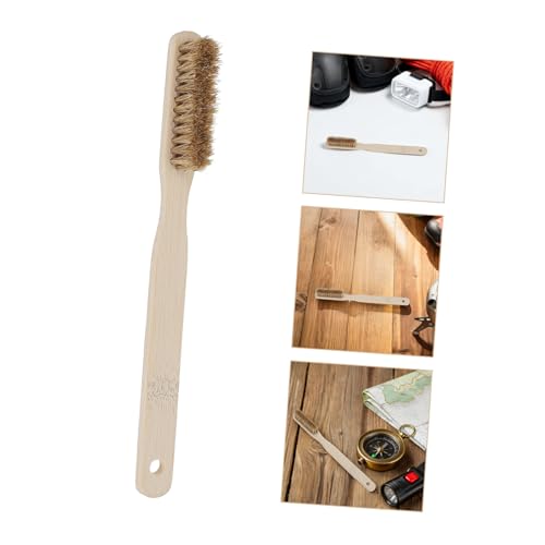 HEMOTON Rock Climbing Chalk Brush with Hard and Soft Boar Bristles, Portable Wood Handle Brush for Indoor and Outdoor Bouldering, Effective Cleaning Tool for Chalk Holds in Humid
