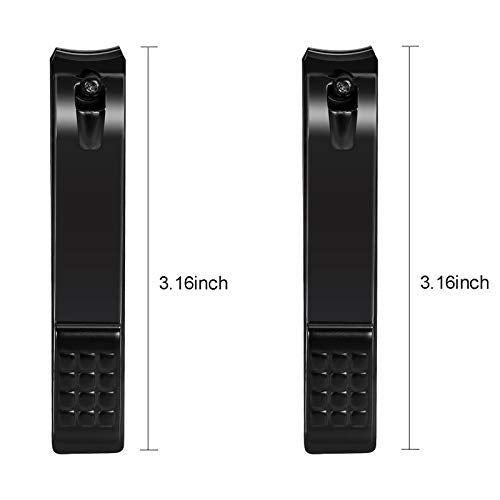 Aogeili Nail Clippers Set, Sharp Stainless Steel Fingernail & Toenail Clippers, Black Nail Cutter, 2Pcs Large and Large Size - size: Large/Large