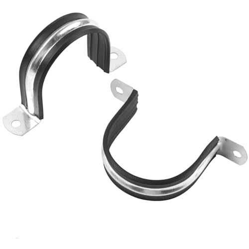 1-9/16 Inch Reinforced Rigid Pipe Strap, 2 Holes U Bracket Cable Clamp Hanger, Rubber Cushioned Insulated Clamp, Conduits Strap Clamps for Pipe Fixing on Various Surfaces, 10 PCS(40 mm) - size: 1-9/16 inch (10 pcs)