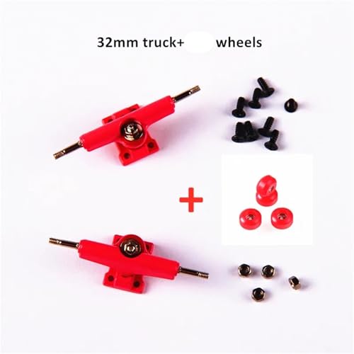 Fingerboard Wheels Made with Bearing for Finger Skate Board and Mini Skateboard(Red) - color: Red