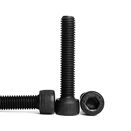 M5 x 60mm Socket Head Cap Screws Bolts 12.9 Grade Alloy Steel Metric Machine Hex Socket Screw, Black Oxide Finish, Fully Threaded, 25PCS - size: M5×60mm