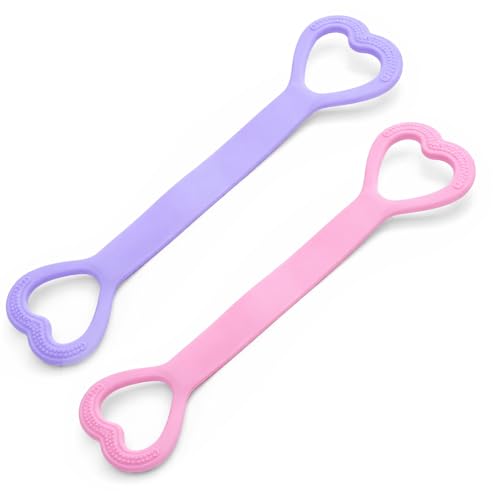 2 Pcs Figure 8 Resistance Bands with Handles Body Exercise Bands Training Elastic Ropes Portable Arm Back Shoulder Training Equipment for Home Gym Working Out Yoga Pilates Chest
