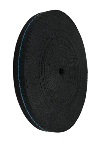 Cajun Tie Downs - 1" Heavy Duty Webbing Strap - 25 Yards (Black/Blue) - color: Black/Blue
