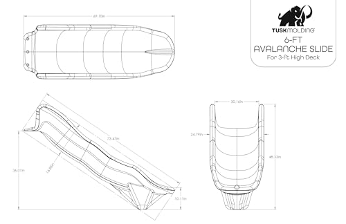 TUSK Avalanche 6 ft Rotomolded Playset Slide, Gray - color: Gray, size: 6 ft
