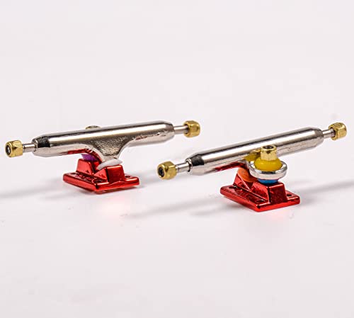 Fingerboard Trucks with Upgraded Urethane Bushings and Pivot Cup,34mm 32mm Width,Normal Kingpin (Red, 34mm) - color: Red, size: 34mm