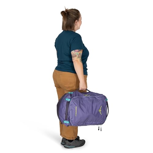 Osprey Transporter Lightweight Travel Duffel Bag - Extra Large Water Resistant Durable Gear Bag for Men and Women - color: Euphoria Purple/Purple Ink, style: 40l