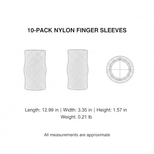 10-Pack Nylon Finger Sleeves for Basketball & Football, Snug Fit, Durable Sports Cover - color: Nude