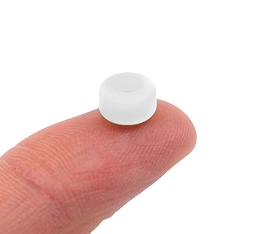 Teak Tuning Eco 85D CNC Poly Fingerboard Wheels - Street Shape, 7.5mm Dia., 5mm Wide - White Colorway