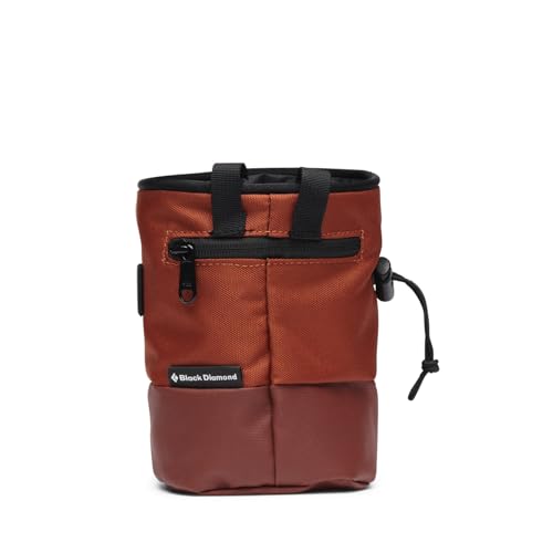 BLACK DIAMOND Mojo Zip Rock Climbing Chalk Bag, Adjustable Belt, Zip Pocket - color: Burnt Sienna, size: Medium-Large