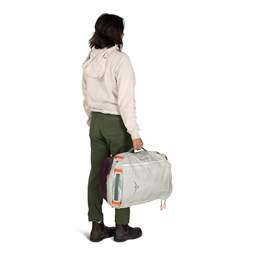 Osprey Transporter Lightweight Travel Duffel Bag - Extra Large Water Resistant Durable Gear Bag for Men and Women - color: Mystery White-moody Burgundy, style: 40l