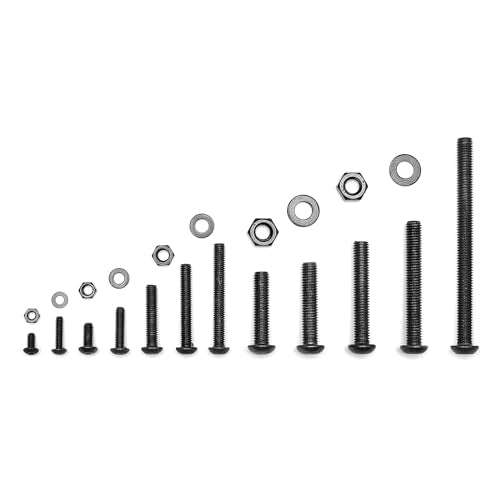 688Pcs M4 M5 M6 M8 Screw and Bolt Assortment Set 12.9 Grade Alloy Steel Metric Fastener Set Machine Screw and Nut Set Hex Screws Nuts Washers Kit(Black) - color: X14-large-688 M4 M5 M6 M8 Button Head(Black)