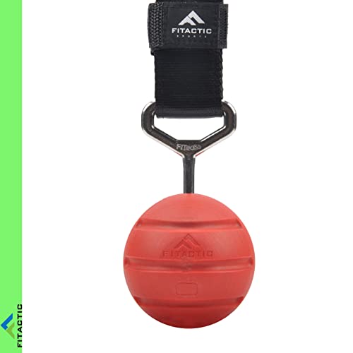 Rock Climbing Solid Training Cannonball Bomb Power Pull Up Ball Hold Grips for Straps for Finger, Forearm, Biceps, Back Muscles - color: Red (Groove 3")