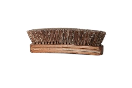 Lincoln Horsehair Shoe Shine Brush – 100% Genuine Horsehair Bristles & Ergonomic Concave Wood Handle – Premium Shine Brush for Leather Shoes, Boots & Accessories
