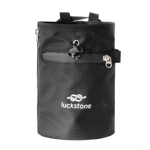 Rock Climbing Chalk Bag Featuring Stiffened Rim and Fleece Lining, No-Spill Magnesium Bag for Weightlifting Gymnastics Bouldering, 420D Fabric with Quick Clip Belt and Phone Pocket(Red) - size: Red
