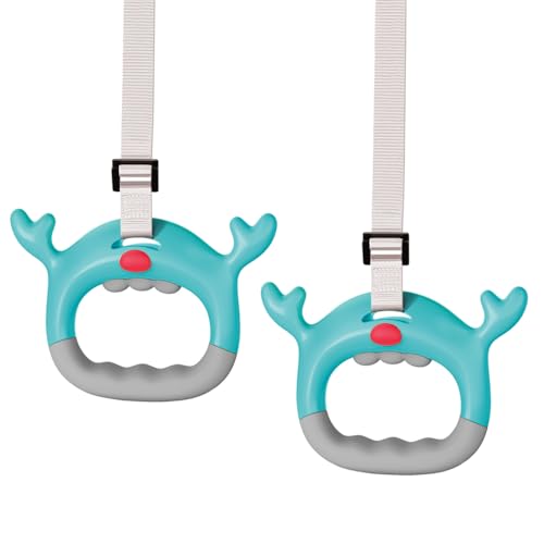 Gymnastics Rings, Professional Children Trapeze Bar Pull Up Rings, Playground and Home Exercise Gym Equipment, Children's Adjustable Strap Strength Training Rings - color: Green - 1.5M Strap