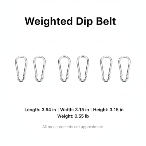 Weighted Dip Belt with Iron Chain for Pull Ups and Dips, Heavy Duty Strength Training Attachment (1 PC) - size: 3.94 x 3.15 x 3.15 in