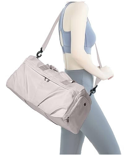 Gym Bag for Women Duffle Bag with Shoe Compartment Yoga Mat Bag Sports Workout Bag Weekend Overnight Bag, Light Pink - color: A23- Light Pink