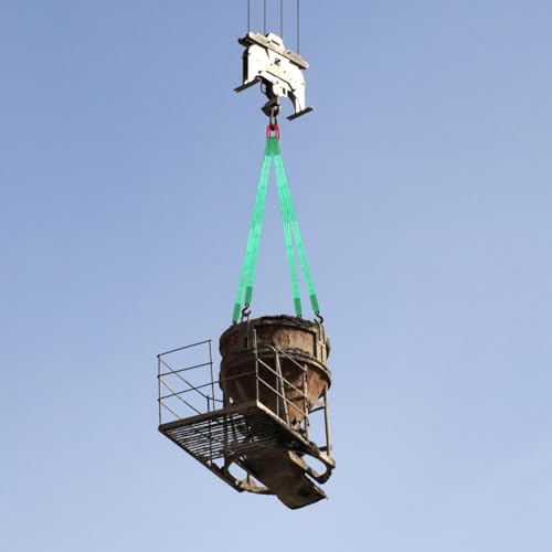 2 Pack Lifting Slings Straps with Hooks Web Slings Capacity Polyester Bridle Sling Heavy Duty Two Leg Lifting Straps for Engines Cranes Hoists Truck (3.3ft,Green) - color: Green, size: 3.3ft