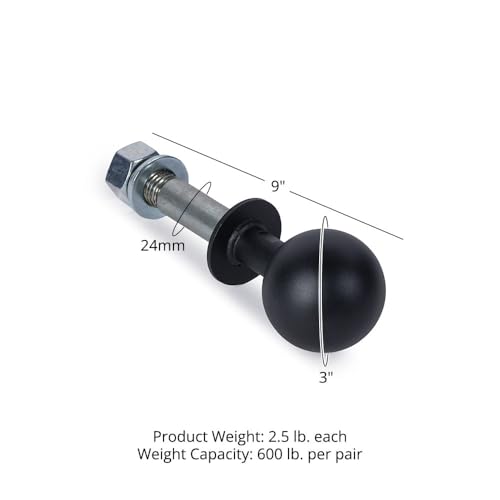 Titan Fitness TITAN Series Rack-Mounted Pull-Up Spheres, Set of Two of Globe Climbing Attachments, Power Rack Attachments for Grip Strength, Fits T-S Power Racks