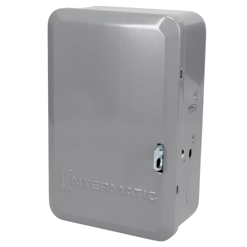 Intermatic DT101 24-Hour Digital Time Switch, 20 Amp 1-Circuit SPST, 120-277 VAC 50/60 Hz, Indoor Metal Enclosure, Battery Backup and Automatic Daylight Saving Time Adjustment