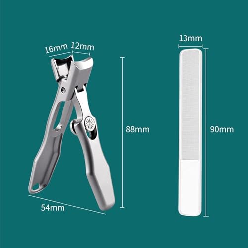 MightyClip Nail Clippers - German Stainless Steel for Men, Includes Nail File and Storage Box (Black) - color: Black