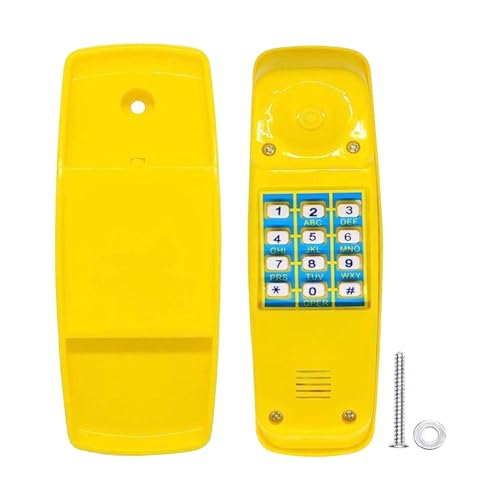 Pretend Phone Toy Pirate Wheel Game Playground Telephone Accessory for Children with Interactive Keys Quality Material Suitable for Swing Set Treehous, Yellow - color: Yellow
