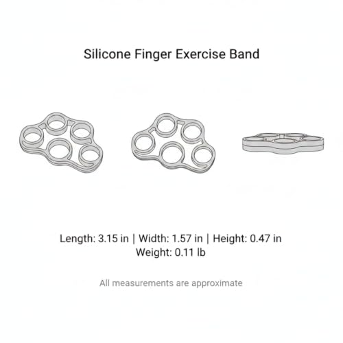 Premium Silicone Finger Resistance Band for Hand Exercise and Grip Practice - color: Black