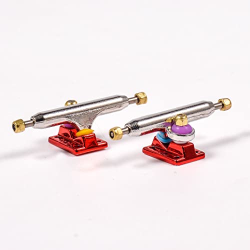 Fingerboard Trucks with Upgraded Urethane Bushings and Pivot Cup,34mm 32mm Width,Normal Kingpin (Red, 32mm) - color: Red, size: 32mm