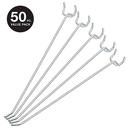 Neiko 53104A 8” Pegboard Hook Organizer Kit, 50 Pack, Hanging Hooks Set for Garage Organization, Great for Wall Hanging and Shelving, Tool Storage, Craft Organizing - size: 8" Pegboard Hooks