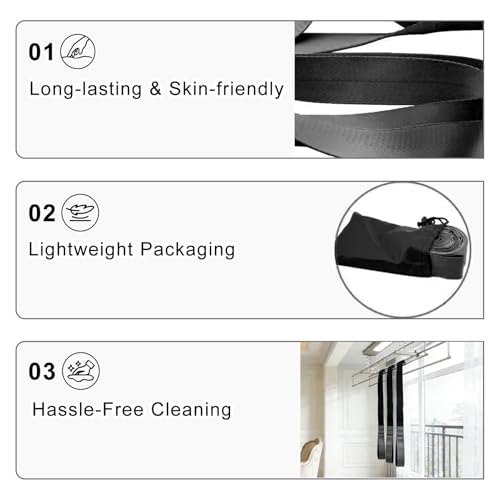 Stretching Strap with 12 Loops-Non-Elastic Physical Therapy with Carry Bag | Premium non elastic yoga straps for injury recovery, rehab flexibility training, hamstring stretch & physical therapy