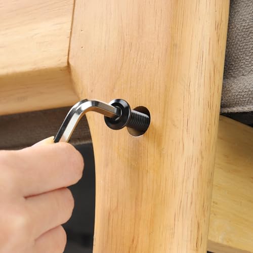 3/8-16 x 1-1/4" Bolt, 15PCS Flat Head Hex Socket Cap Screws Bolts, 304 Stainless Steel 18-8, Fully Threaded, Black Zinc Finish, with Hex Spanner - color: Black, size: 3/8-16 x 1-1/4