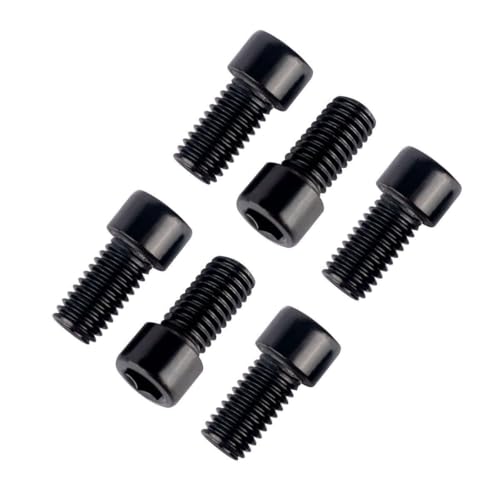 6Pcs Bike Screws M6x10 12 16 18 20 25 30 35mm Stainless Steel Socket Head Cap Allen Hex Bolt (Black, M6 x12mm) - color: Black, size: M6 x12mm