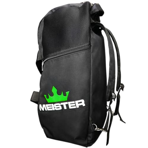 Meister Vented Convertible Duffel/Backpack Gym Bag - Ideal Carry-On | Built for athletes with dual mesh ventilation and ultra-durable construction for training, travel and everyday use - color: Black w/ Electric Green