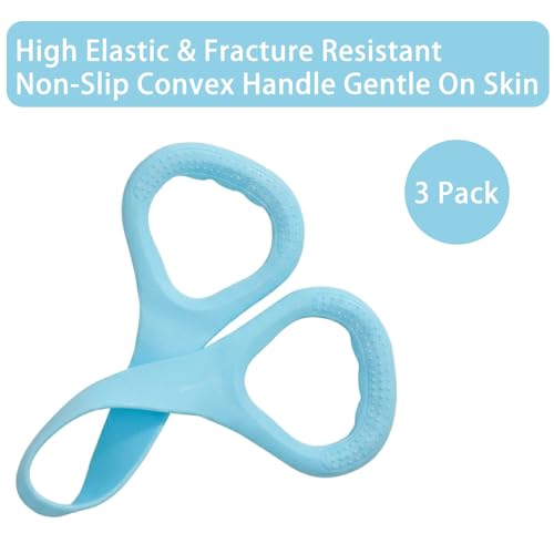 Figure 8 Resistance Band with Handles Elastic Exercise Band for Arm Back & Shoulder Workout Non-Slip 8 Shaped Resistance Band for Home Gym Yoga Pilates Stretching & Physical Therapy 3Pack - color: Blue