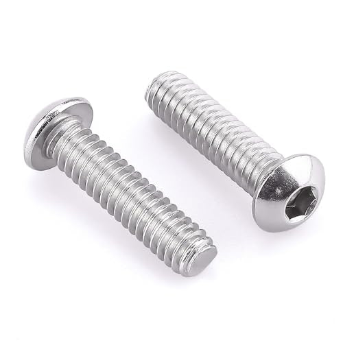 1/4-20 x 1 Button Head Socket Cap Bolts Screws, 304 Stainless Steel 18-8, Allen Hex Drive, Bright Finish, Fully Machine Thread, Pack of 25 - size: 1/4-20 x 1