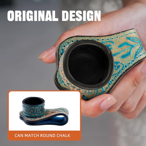 KONLLEN Magnetic Chalk Holder, Pool Cue Accessory | Round or square holder keeps chalk secure and easy to reach for pool cue and billiard players - color: round-Blue