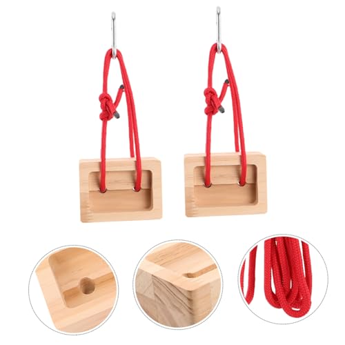 ABOOFAN 2pcs Portable Wooden Rock Climbing Hangboard for Finger Strength Training with Simulated Grip Design, Climbing Board for Doorway Use in Outdoor Fitness Routines