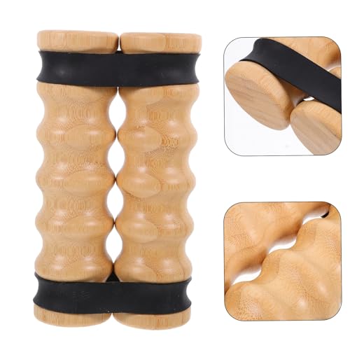 UPKOCH Wooden Handle Elastic Workout Bands 2pcs Resistance Exercise Stick for Shoulder and Chest Strength Training Joint Rehab Home Gym Core Workouts