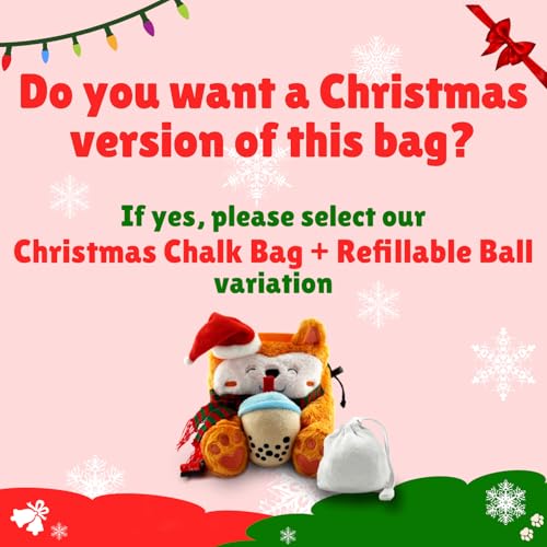 Rock Climbing Chalk Bag + Refillable Ball – Boba Dog Plush Animal Bag - style: Chalk Bag + Refillable Chalk Ball