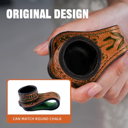 KONLLEN Magnetic Chalk Holder, Pool Cue Accessory | Round or square holder keeps chalk secure and easy to reach for pool cue and billiard players - color: round-Green