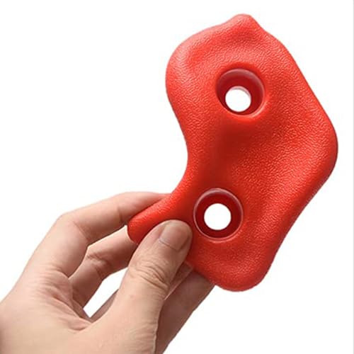 SUNGOOYUE 20 PCS Rock Climbing Holds, Ergonomic PE Rock Wall Grips with Screws and Wrench Tool, for Indoor Outdoor Kids - color: Red