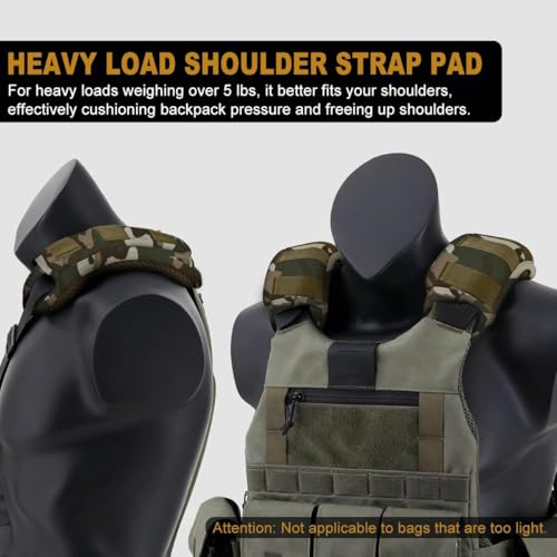 ZINMARK Tactical Shoulder Pad with Ultra-Thick Cushion for Vest Shoulder Straps and Backpacks, Comfort and Breathable,(1PCS-Camouflage-Green) - color: Camouflage-green