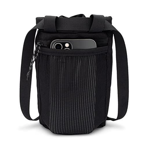 Classic Chalk Bag for Rock Climbing, Bouldering Chalk Bag Bucket with Quick-Clip Belt, Zippered Pockets and Pouch - Perfect Indoor/Outdoor Rock Climbing Gear Equipment - color: Black