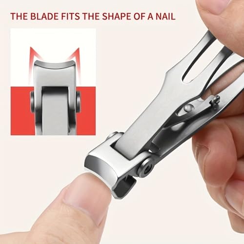 Nail Clipper with Leather Case - Wide Opening Straight Tip Nail Trimmer for Thick Nails, Portable Grooming Tool with Protective Pouch