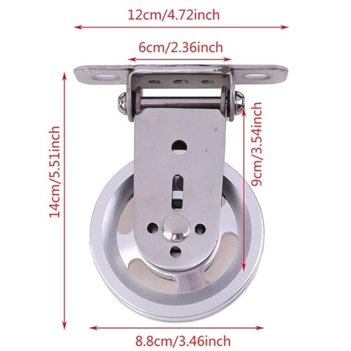 U Groove Stainless Steel Wall Pulley Wall-Mounted Silent Pulley System | 360° Rotating Cable Machine for Full-Body Strength Training(ColorB) - color: ColorB