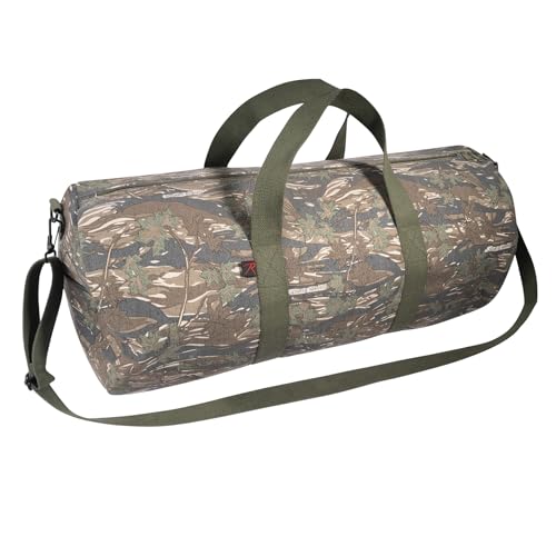 Rothco Heavy-Duty Canvas Shoulder Duffle Bag - Rugged Travel Gym Gear Equipment Bag - color: Smokey Branch Camo, size: 19 Inches