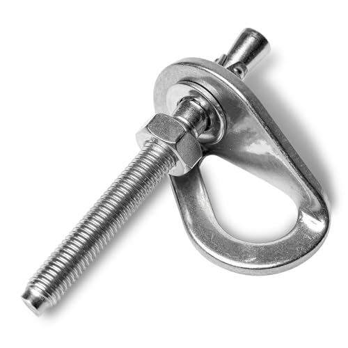 Climbing Holds Anchor Set - 6 PCS - Stainless Steel Bolt Hanger and Bolt Heavy Duty Climbing Holds Weight 2500KG for Indoor Outdoor Climb Train - size: 10MM